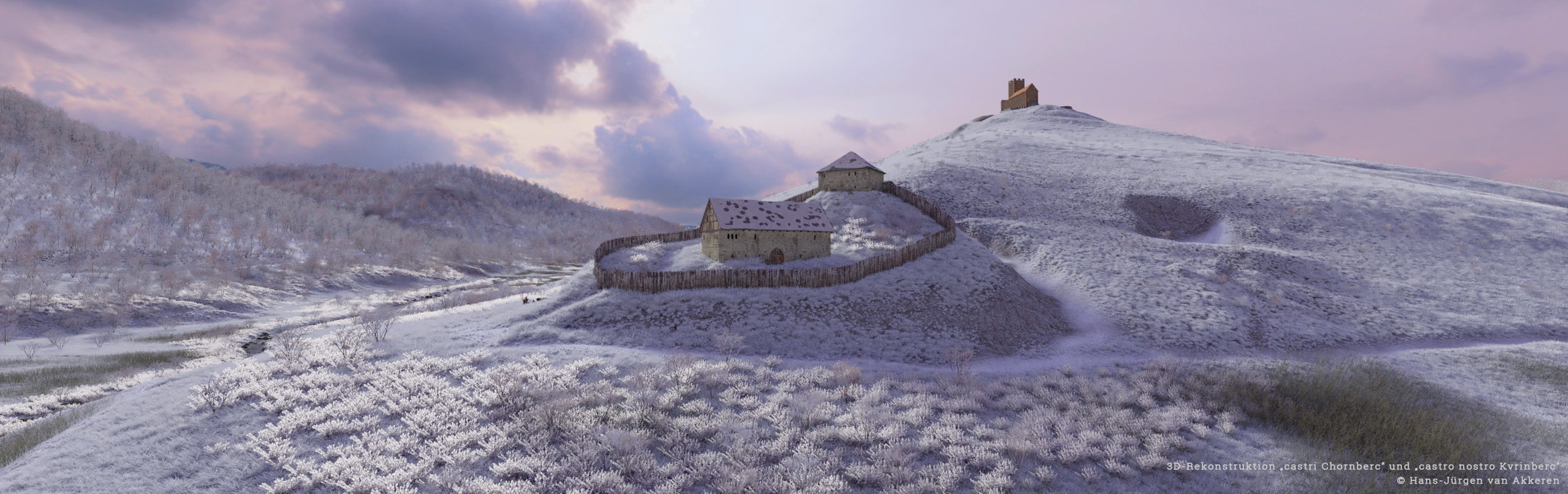 Archäologisch-historische 3D-Rekonstruktion des befestigten Kornspeichers Kastenbuck und der Burg Kürnberg