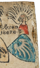 Das Wappen der Herren von Üsenberg - Ausschnitt aus der Züricher Wappenrolle von 1340.